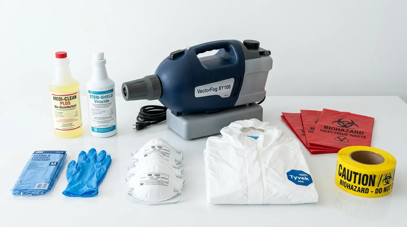 Professional biohazard remediation crew working in Cumberland Hill